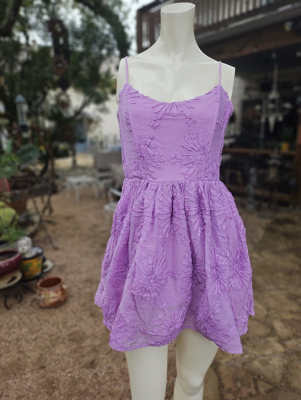 ShowPo Cotton Candy Pink Textured Floral Patches Mini Dress Size 6